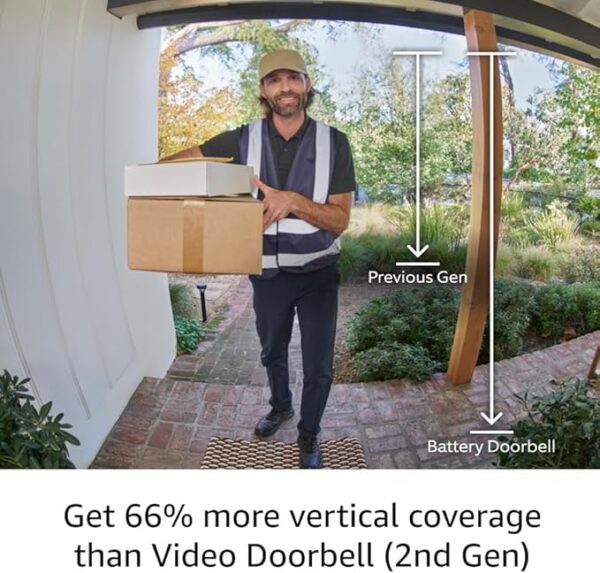 All-new Ring Battery Doorbell, Head-to-Toe Video, Live View with Two-Way Talk, and Motion Detection & Alerts (2024 release), Satin Nickel - Image 2