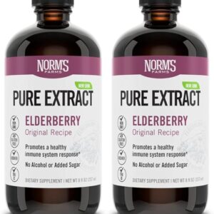 Norm's Farms American Elderberry Extract - Pure Concentrate for Immune Support Made with Berries - Vegan, Gluten Free, Non-GMO - 2 8 Oz. Bottles
